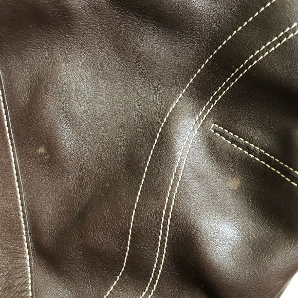 Chocolate brown leather Coach satchel - Picture 4 of 4